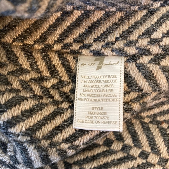 7 for all mankind cropped wool blend swing coat xs - Picture 6 of 10